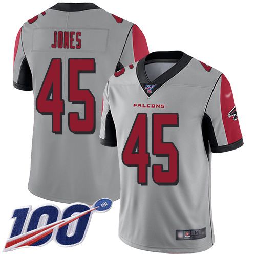 Atlanta Falcons Limited Silver Men Deion Jones Jersey NFL Football #45 100th Season Inverted Legend->youth nfl jersey->Youth Jersey